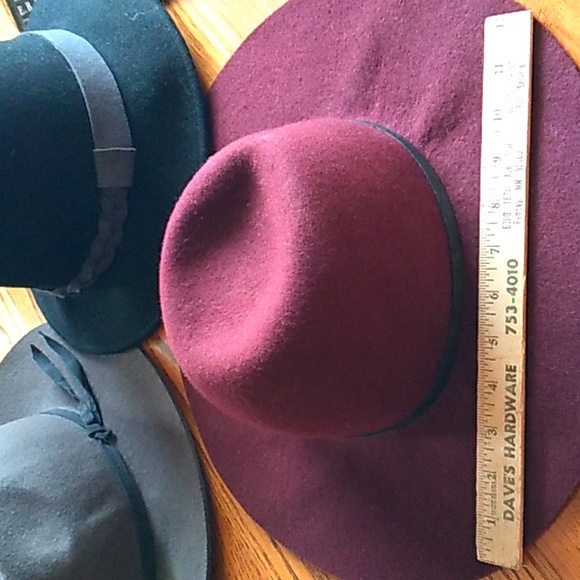 🔱 Women's Wool Wide Brim Fedora Hat PUTTY  EUC - Picture 5 of 16